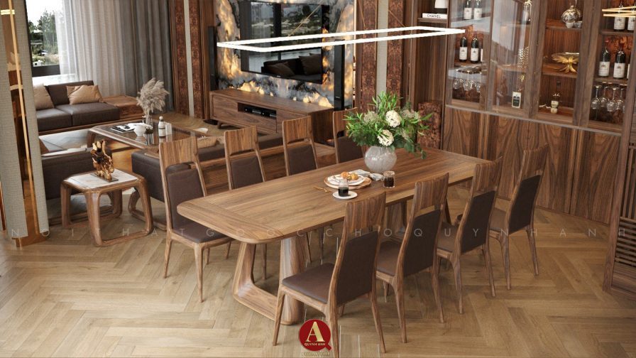 Bàn ăn gỗ óc chó – Biểu tượng của phong cách sống thượng lưu
