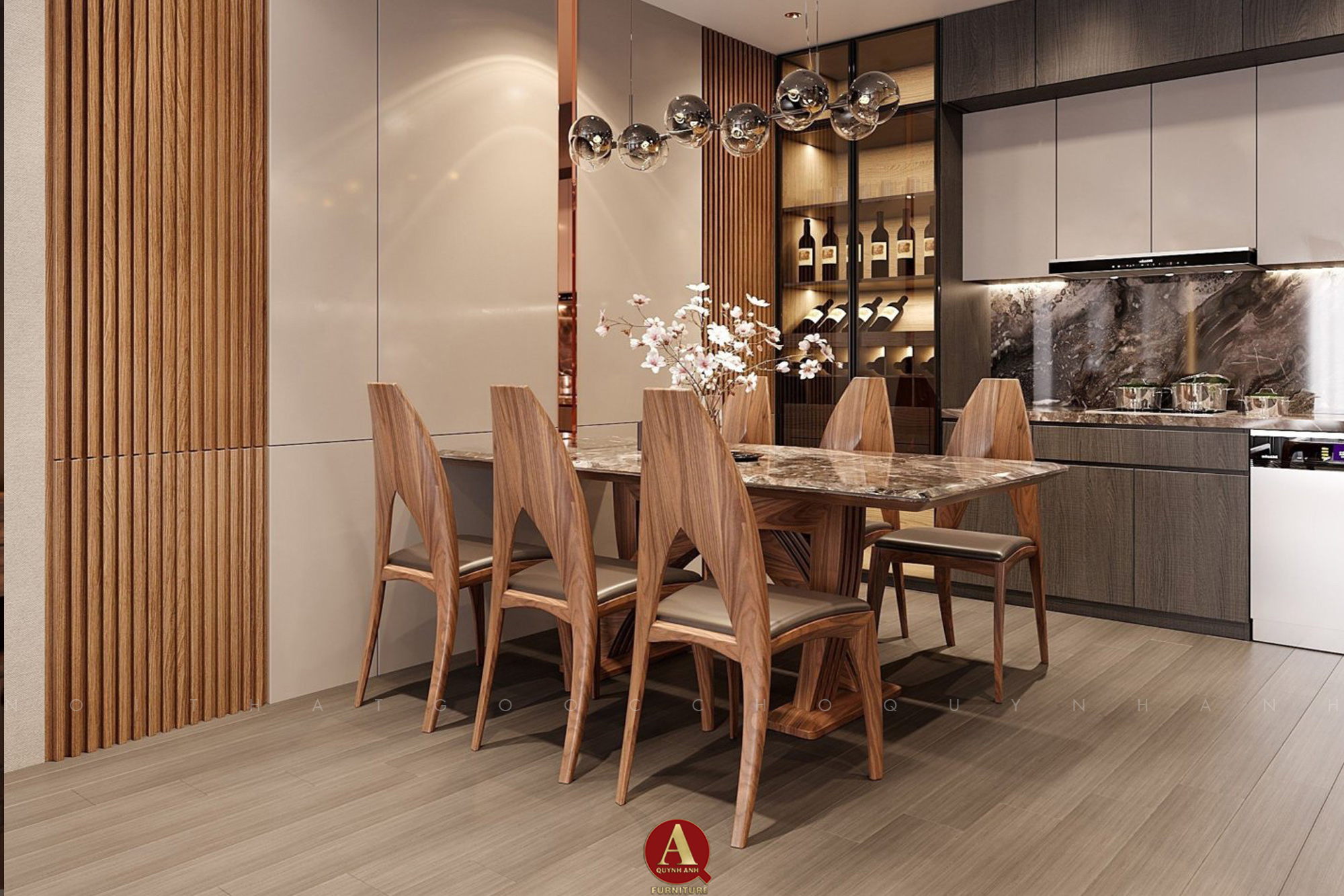Dự án thiết kế nội thất gỗ óc chó