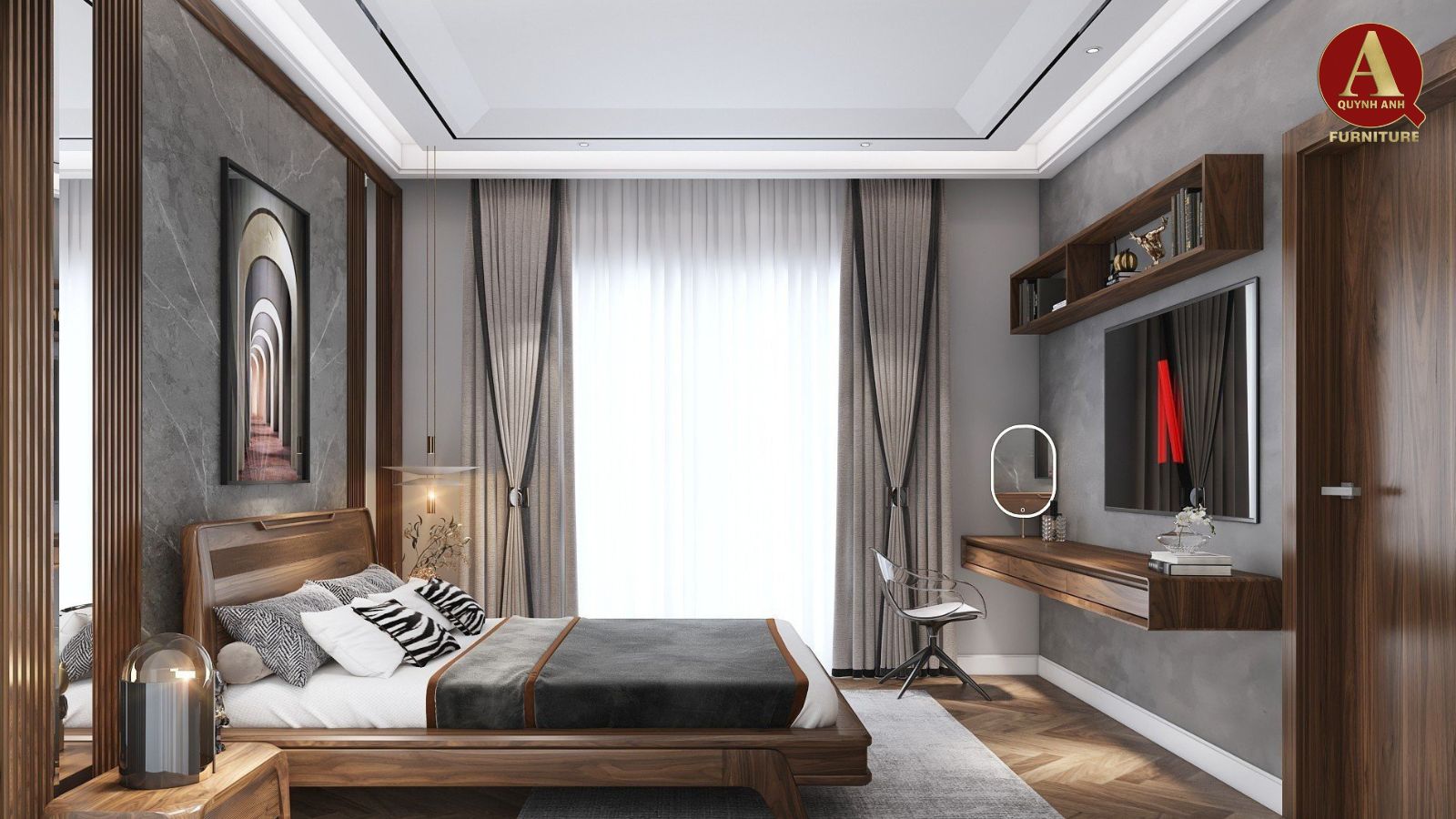 Thiết kế nội thất biệt thự-Phòng ngủ master