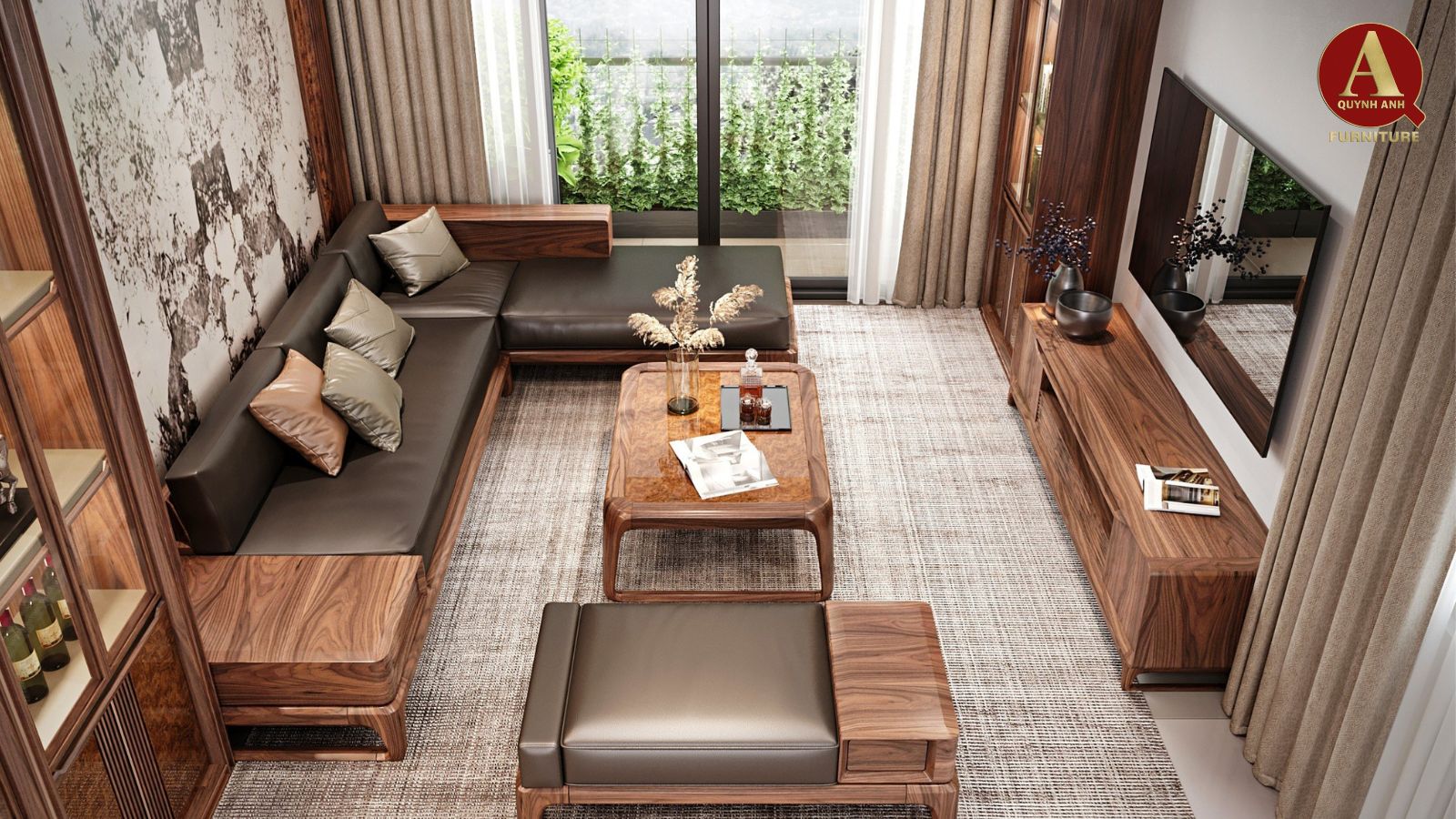 Nội thất gỗ óc chó-Phòng khách
