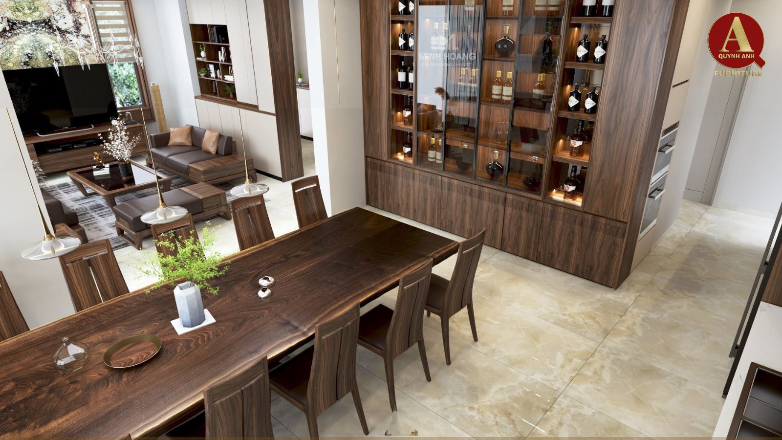 thi công nội thất gỗ óc chó