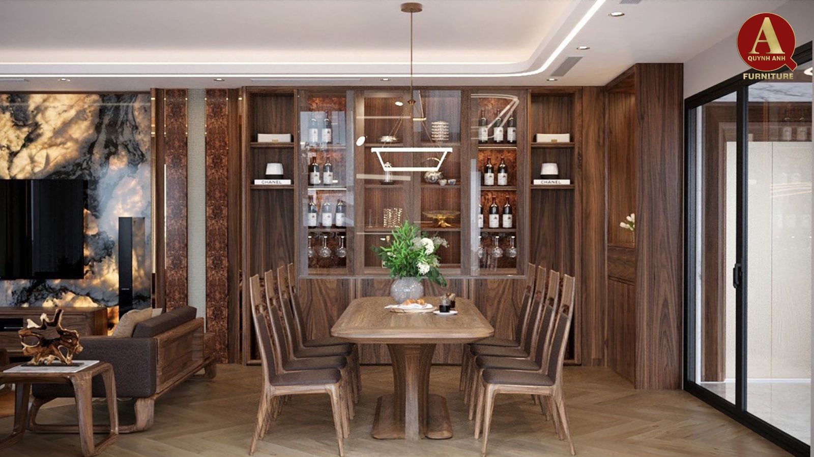 Nội thất gỗ óc chó-Phòng bếp