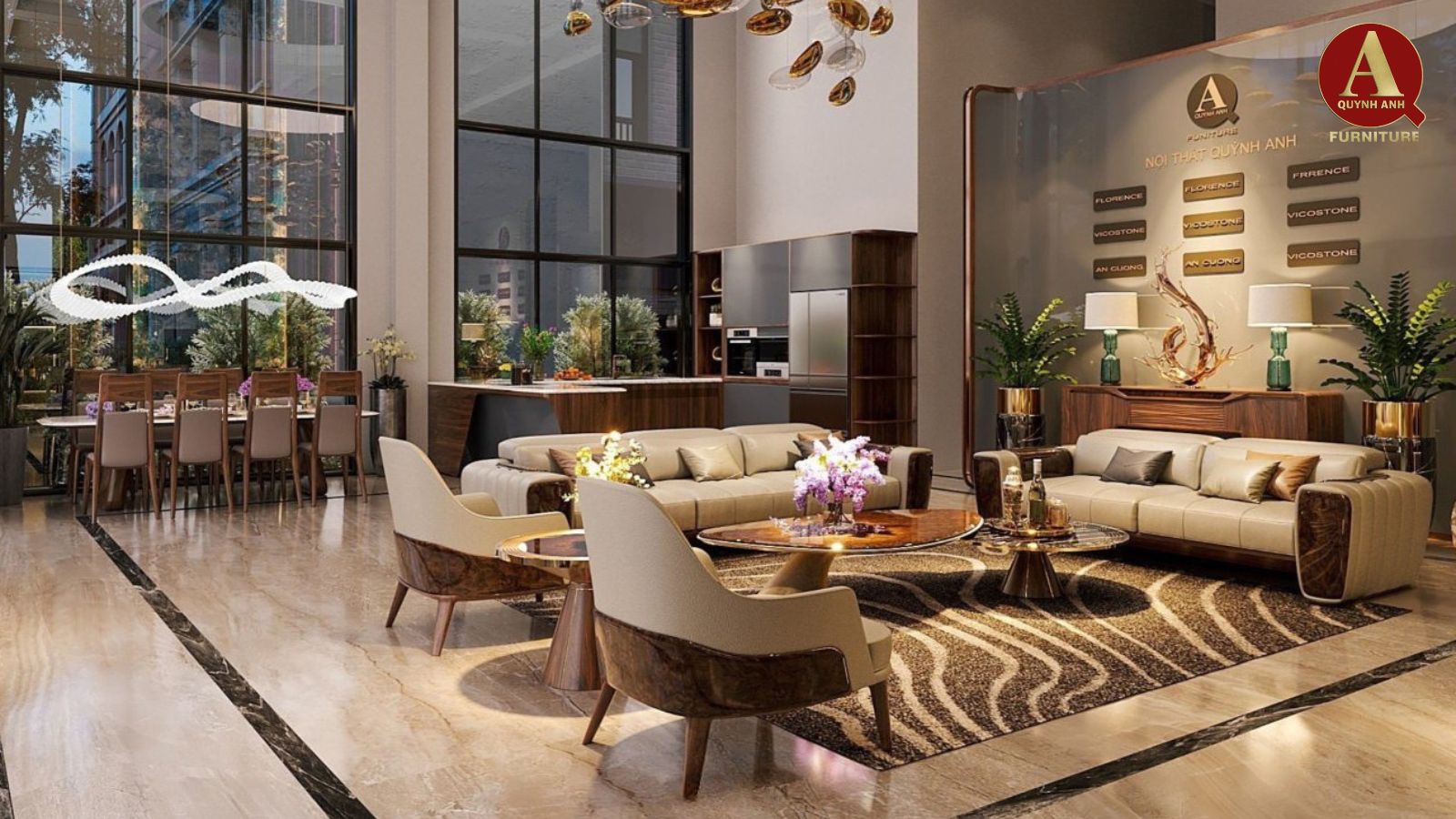 Thiết kế nội thất óc chó-Phòng khách