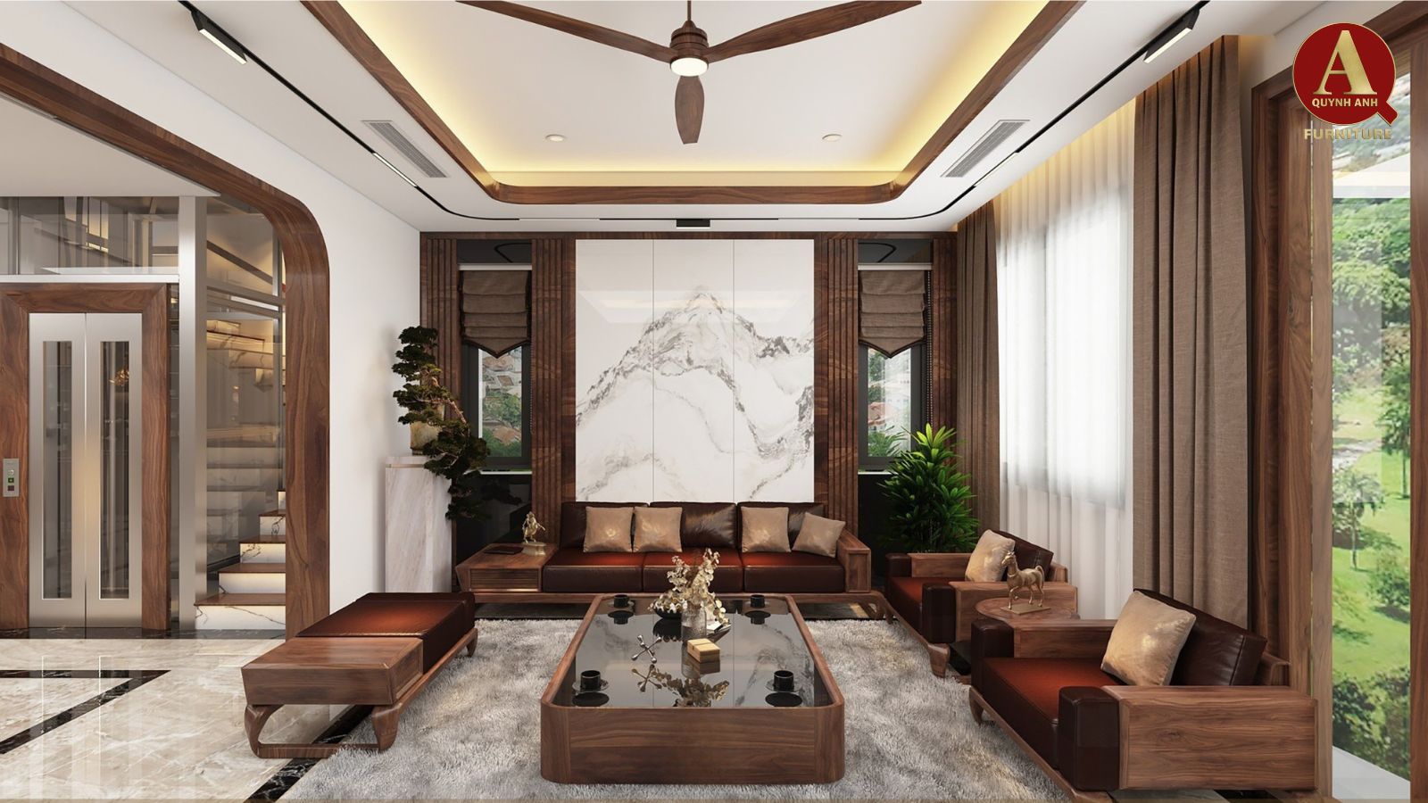 Thiết kế nội thất óc chó-Phòng khách