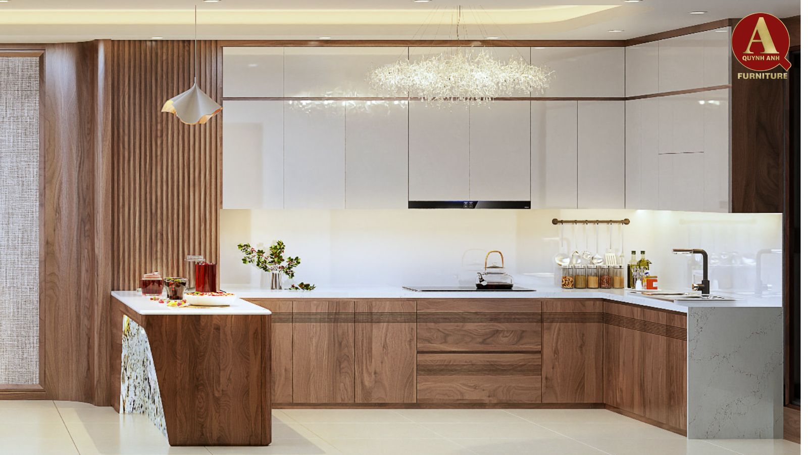 Nội thất gỗ óc chó-Phòng bếp