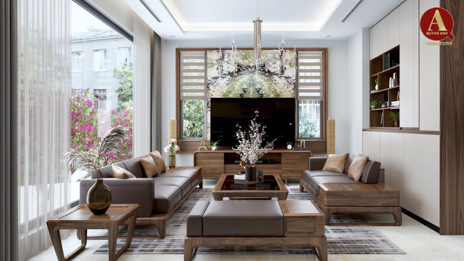 Thiết kế nội thất óc chó-Phòng khách