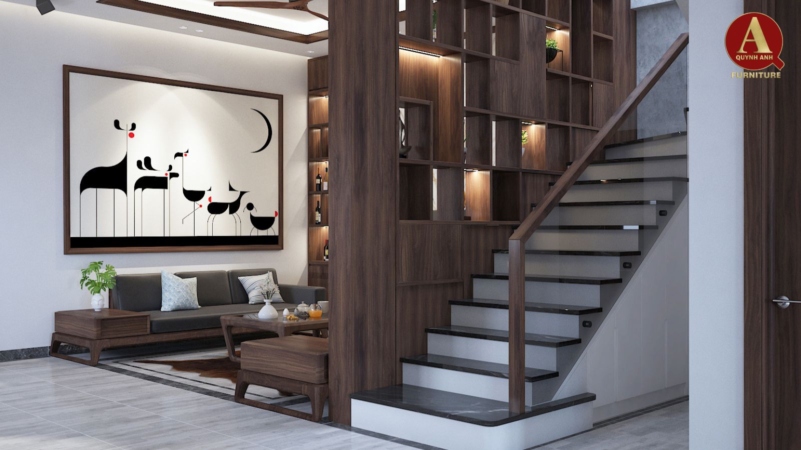 Nội thất gỗ óc chó-Phòng khách
