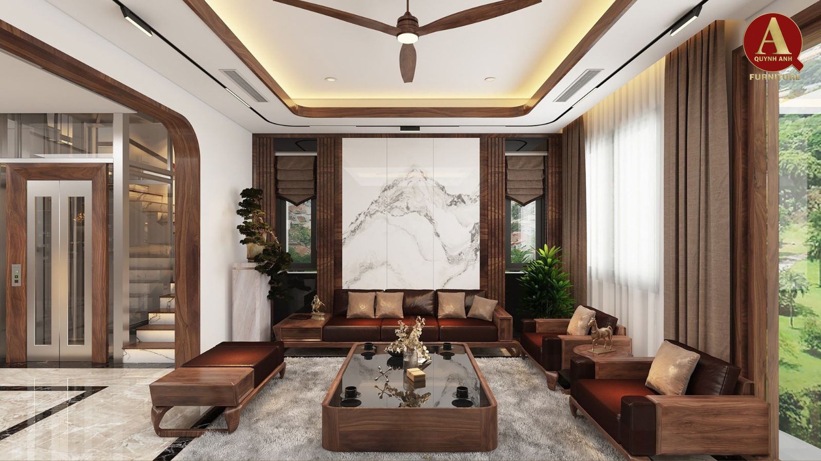 Thiết kế nội thất biệt thự-Phòng khách