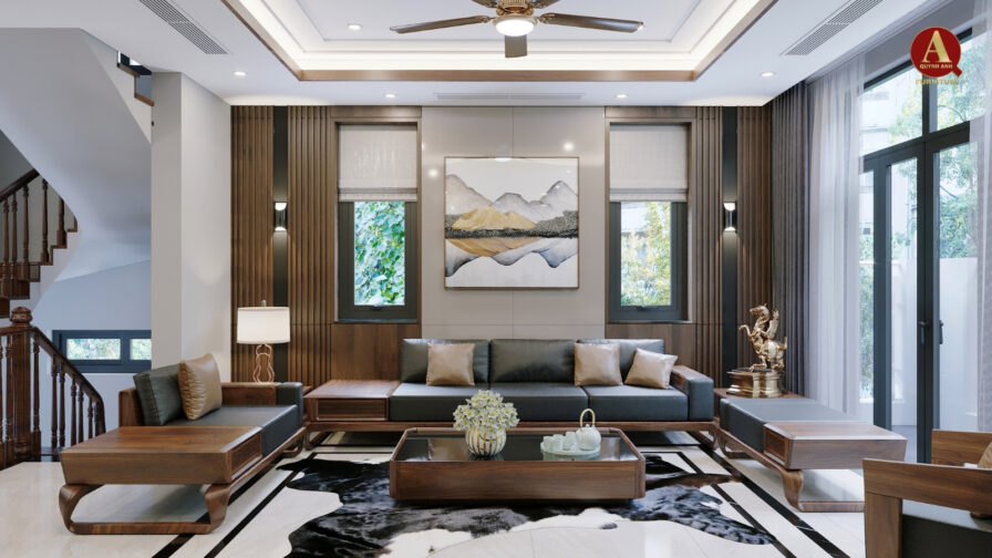 Thiết kế biệt thự gỗ óc chó – Càng tiết chế, càng sang: bí quyết nằm ở bố cục và ánh sáng